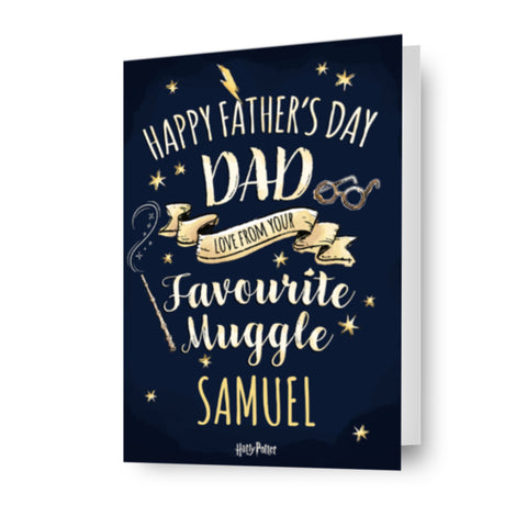 Harry Potter Personalised 'Favourite Muggle' Father's Day Card