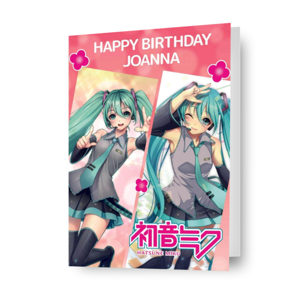 Hatsune Miku Personalised Pink Birthday Card