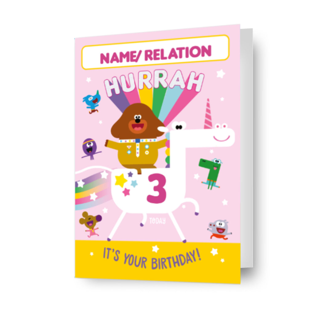 Hey Duggee Personalised Unicorn Birthday Card