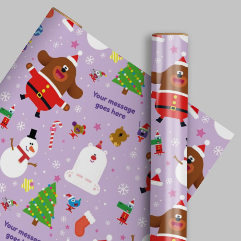 Hey Duggee Personalised Christmas Snowflake Wrapping Paper