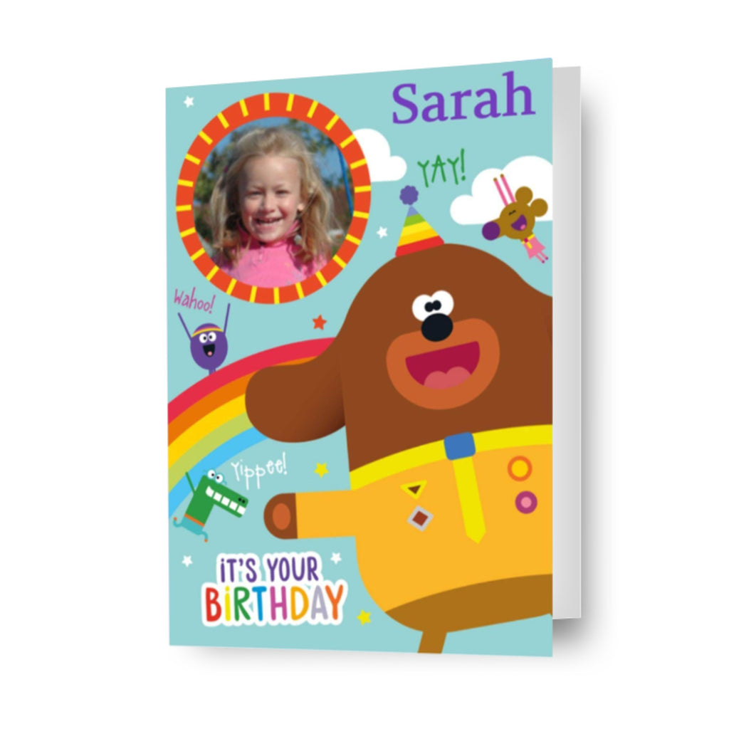 Hey Duggee Carica foto con qualsiasi nome Biglietto d'auguri personalizzato