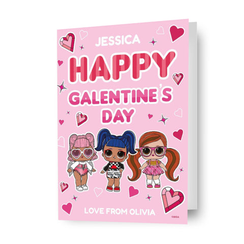 LOL Surprise Personalised 'Galentine's' Valentine's Day Card