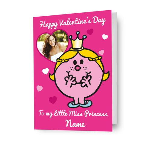 Mr Men & Little Miss Personalised Photo  'Little Miss Princess' Valentine's Day Card