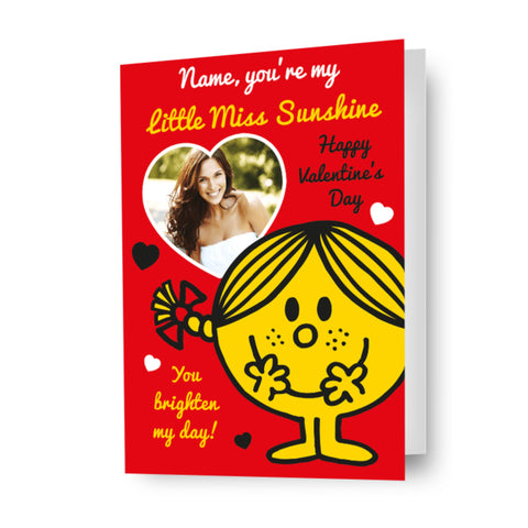 Biglietto d'auguri personalizzato A5 con foto di Little Miss Sunshine Valentines