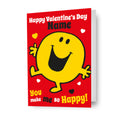 Mr Men & Little Miss Personalised Photo 'Mr. Happy' Valentine's Day Card