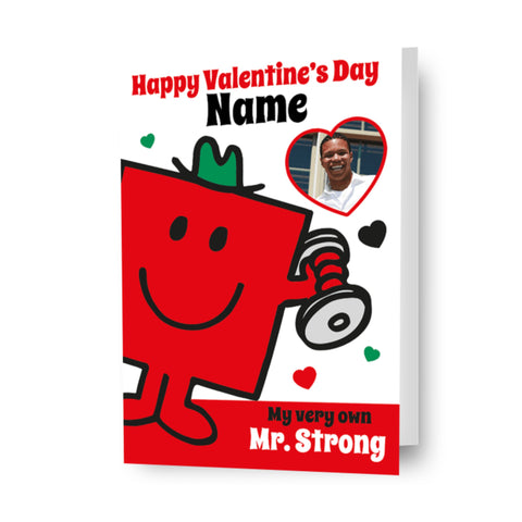 Mr Men & Little Miss Personalised Photo 'Mr. Strong' Valentine's Day Card