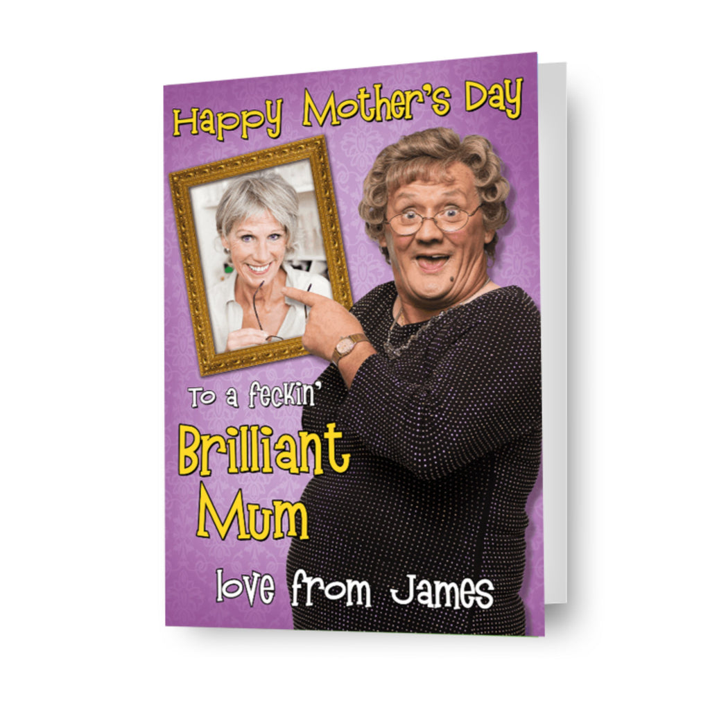 Gepersonaliseerde 'Brilliant Mum' Moederdagfotokaart van Mrs Brown's Boys