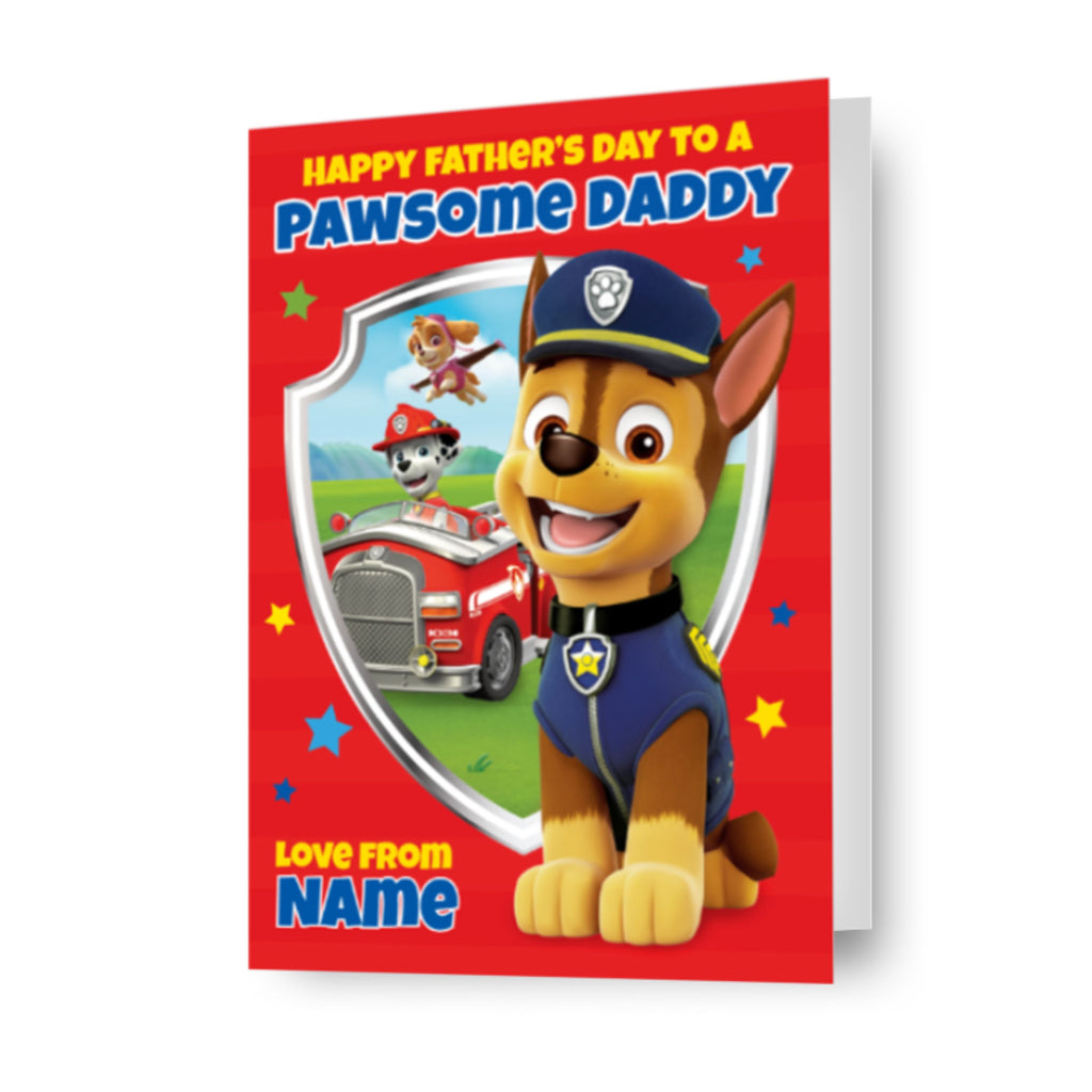 Gepersonaliseerde Vaderdagkaart van Paw Patrol 'Pawsome Daddy'