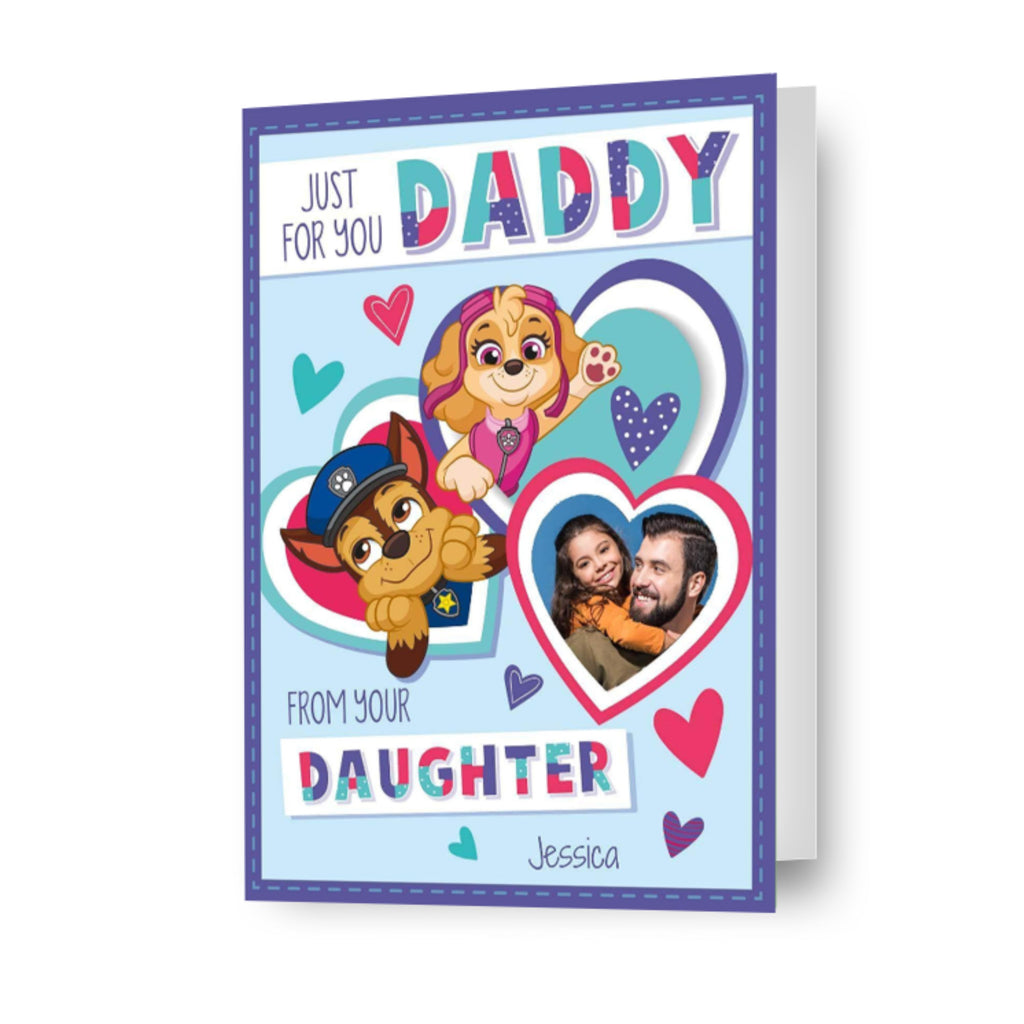 Gepersonaliseerde 'Daddy'-Valentijnsdagfotokaart van Paw Patrol