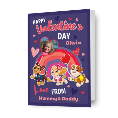 Paw Patrol Personalised 'From Mummy and Daddy' Valentine's Day Photo Card