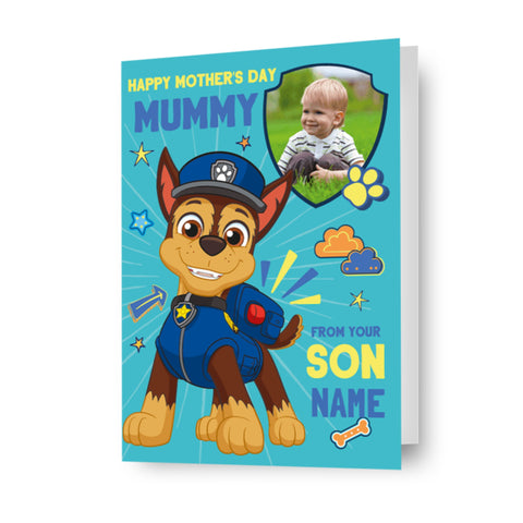 Paw Patrol Personalised Mother's Day Photo Card 'From Your Son'
