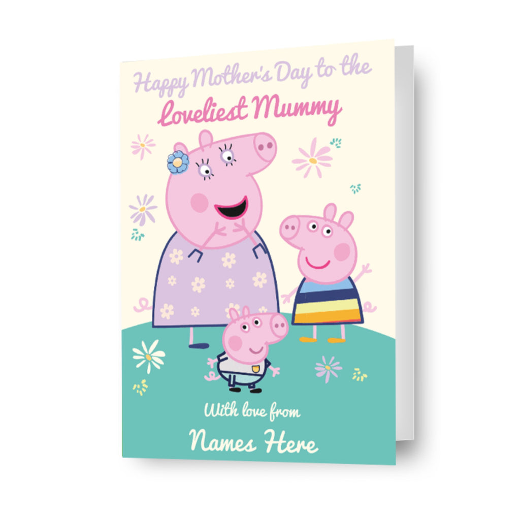 Gepersonaliseerde Moederdagkaart van Peppa Pig 'Loveliest Mum'