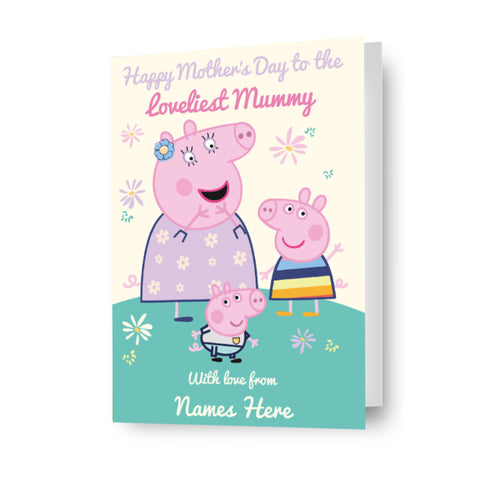 Peppa Pig 'Loveliest Mum' Personalised Mother's Day Card