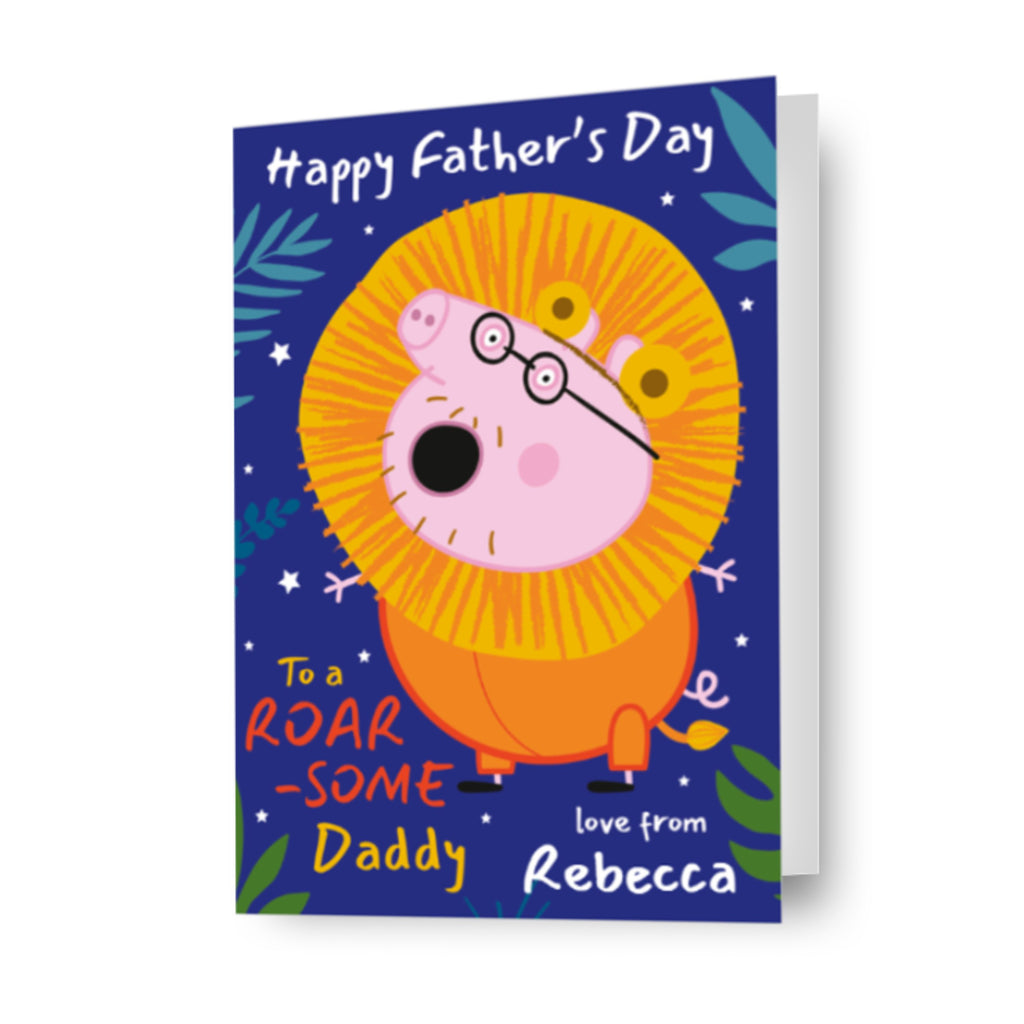 Peppa Pig 'Roar-some' Personalised Any Name Father's Day Card