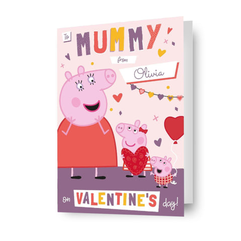 Peppa Pig Personalised 'Mummy' Valentine's Day Card