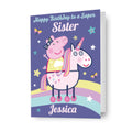 Peppa Pig Personalised Unicorn Birthday Card