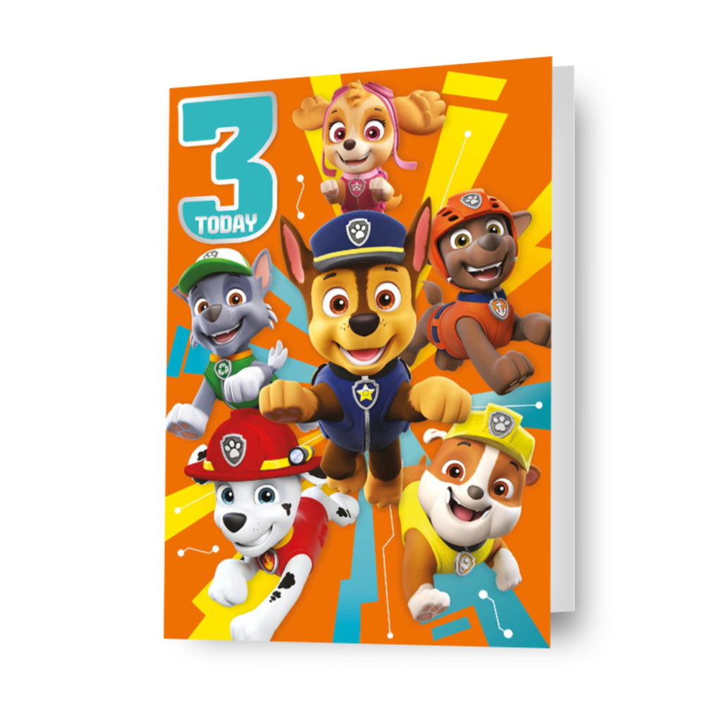 Paw Patrol Age 3 Birthday Card