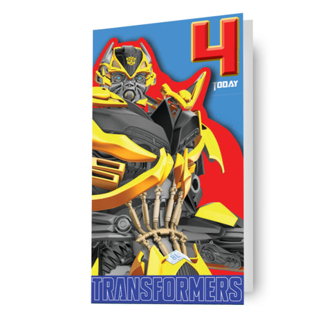 Transformers '4 Today' 4th Birthday Card