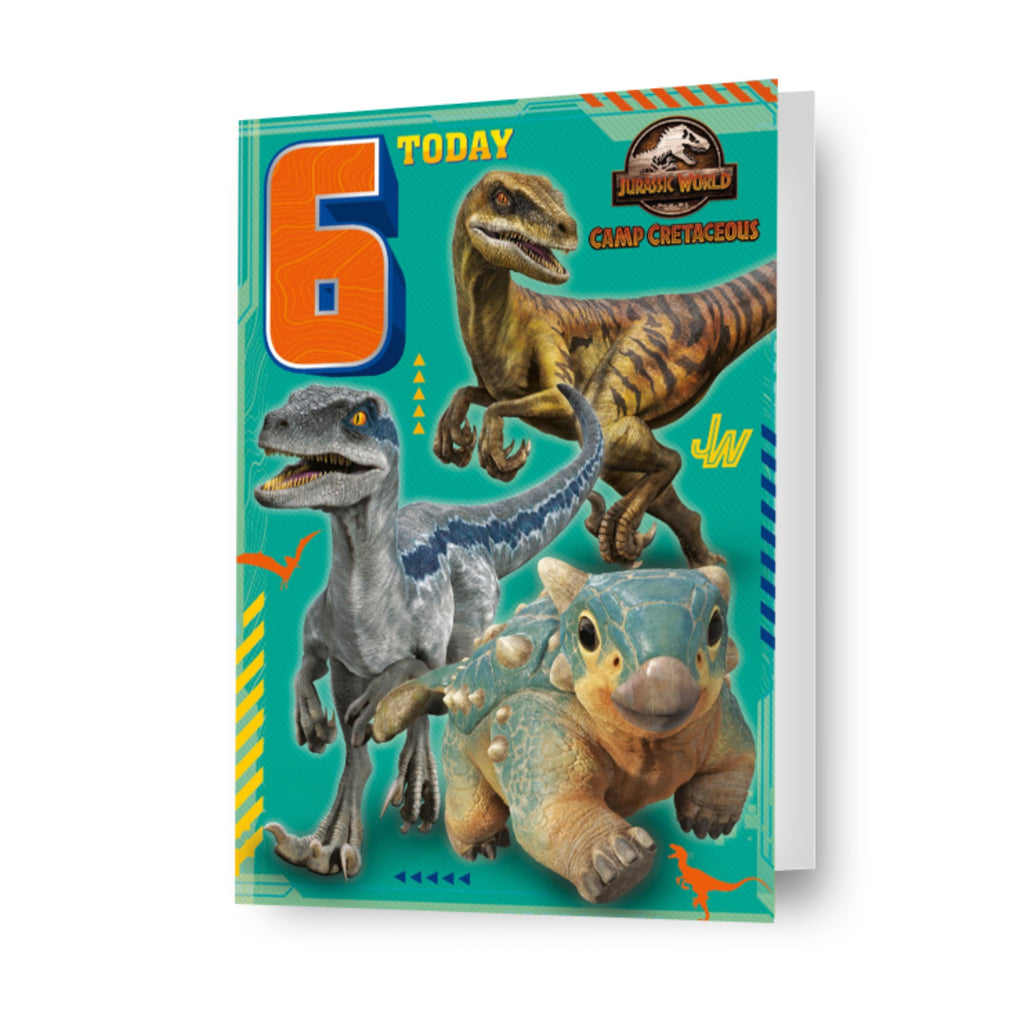 Jurassic World Leeftijd 6 Verjaardagskaart