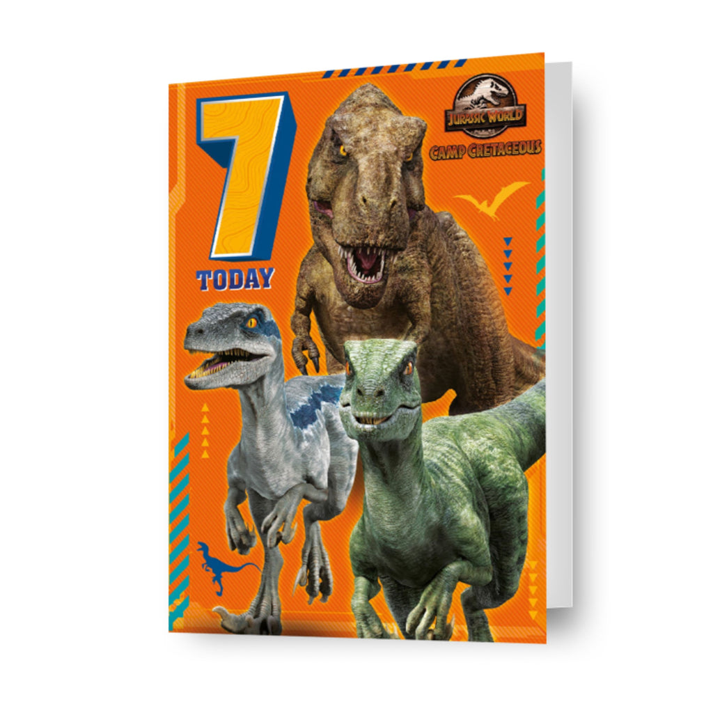 Jurassic World Leeftijd 7 Verjaardagskaart