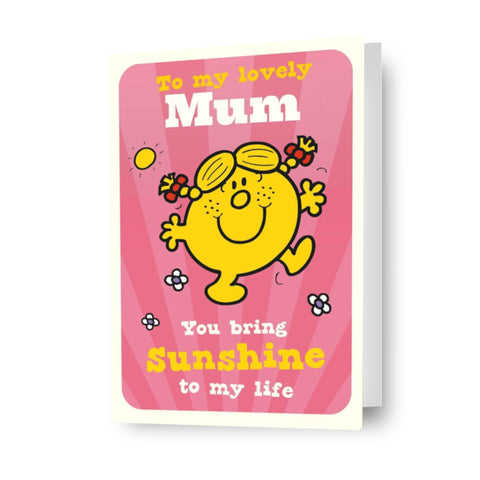 Biglietto personalizzato per la festa della mamma Miss Sunshine di Mr. Men & Little Miss