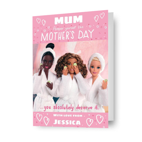 Barbie Personalised 'Pamper Yourself' Mother's Day Card