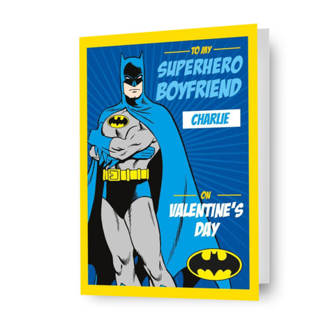 Personalizzato Batman, Super Boyfriend Valentines Card- Qualsiasi nome