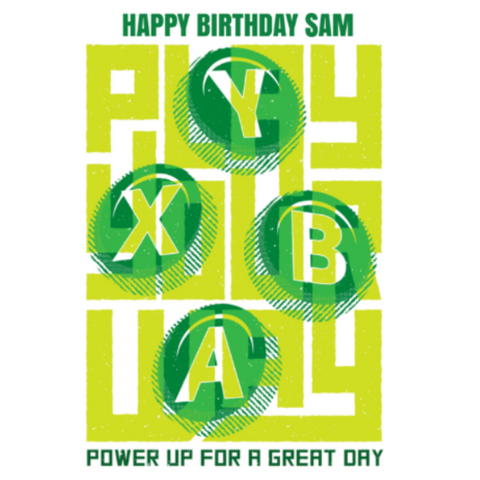 Personalised Xbox Birthday Card, - Any Name or Relation, Large Card