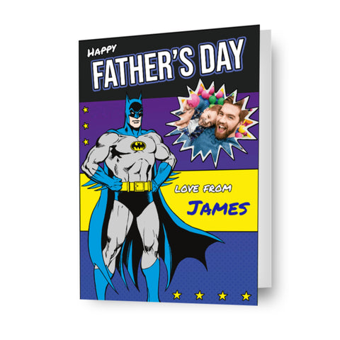 Biglietto fotografico personalizzato per la festa del papà di Batman