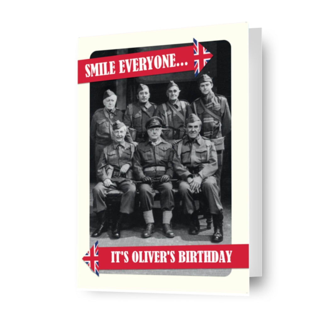 Gepersonaliseerde 'Smile Everyone' verjaardagskaart van Dad's Army