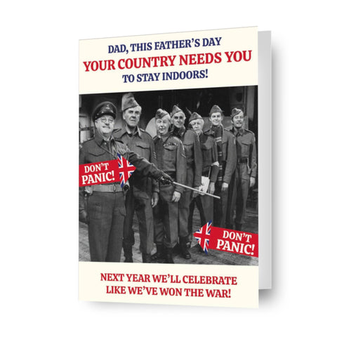 Dad's Army Personalised 'Stay Indoors!' Father's Day Card