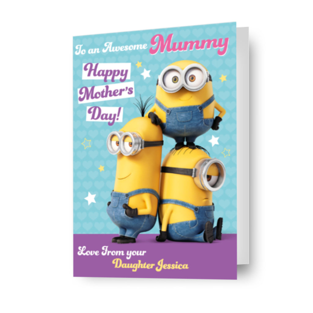 Despicable Me Minions gepersonaliseerde 'Awesome Mummy' Moederdagkaart