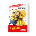 Minion personalizzato 'I'm Bananas For You' biglietto d'auguri di San Valentino A5