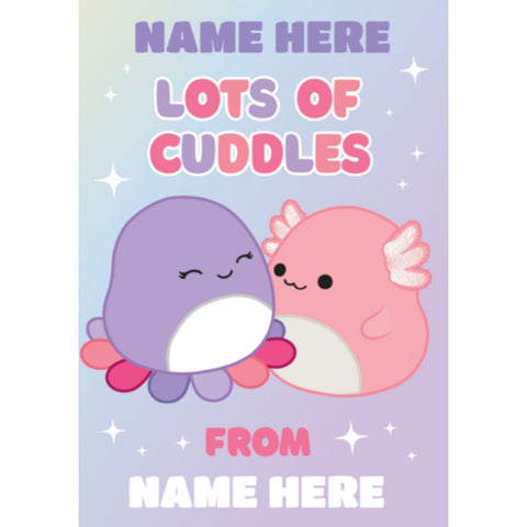 Squishmallow Birthday Card, Personalise any Name or Relation