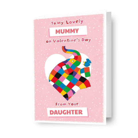 Elmer The Patchwork Elephant Personalised Valentine's Day Card 'From Your...'