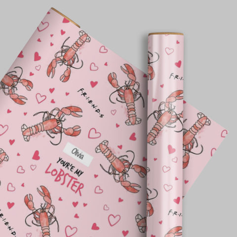 Friends Valentine's Day Personalised 'You're My Lobster' Wrapping Paper