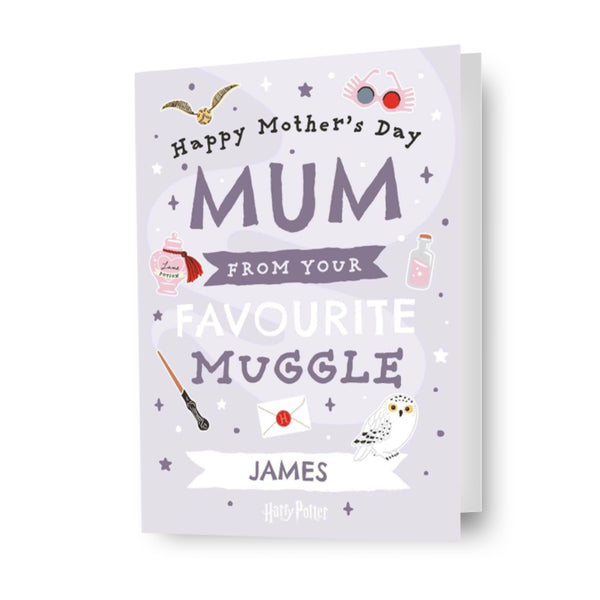 Harry Potter Personalised 'Favourite Muggle' Mother's Day Card