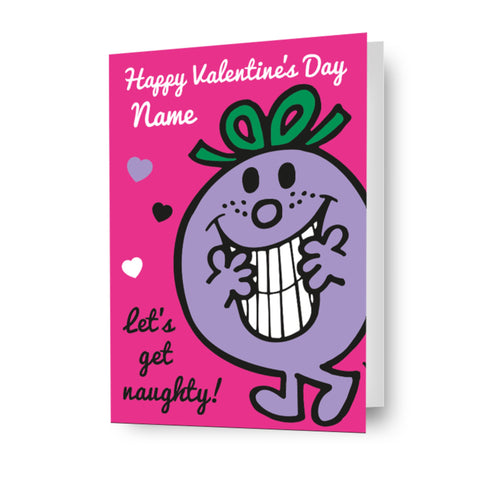 Mr Men & Little Miss Personalised 'Let's Get Naughty' Valentine's Day Card