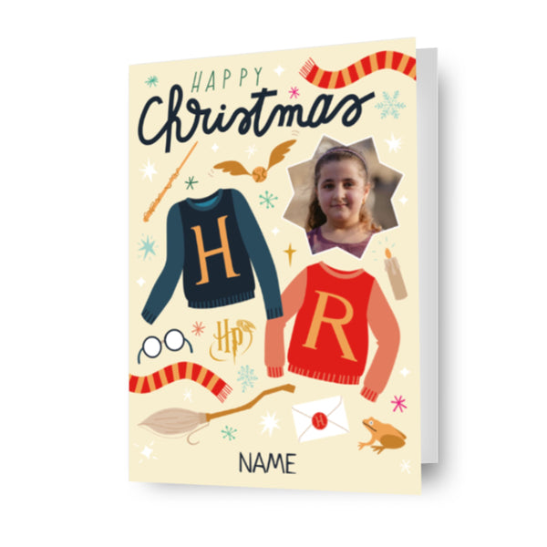 Harry Potter Personalised Any Name & Photo Christmas Card