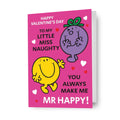 Mr Men & Little Miss Personalised 'To My Little Miss Naughty' Valentine's Day Card