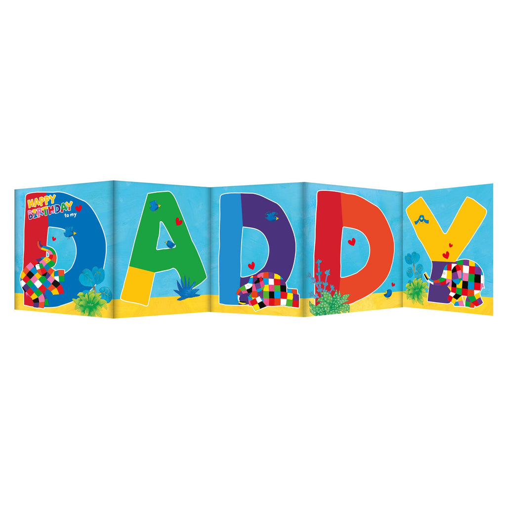 Elmer The Patchwork Elephant Fold Out Daddy Birthday Card