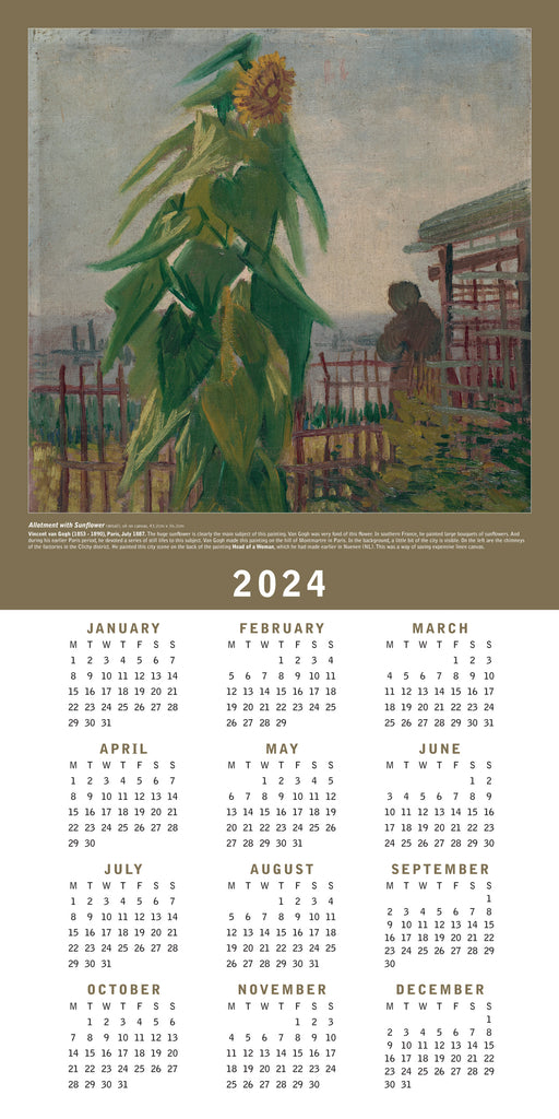 –　Van　2024　Gogh　(Plastic-Free)　Square　Calendar　Danilo　Promotions