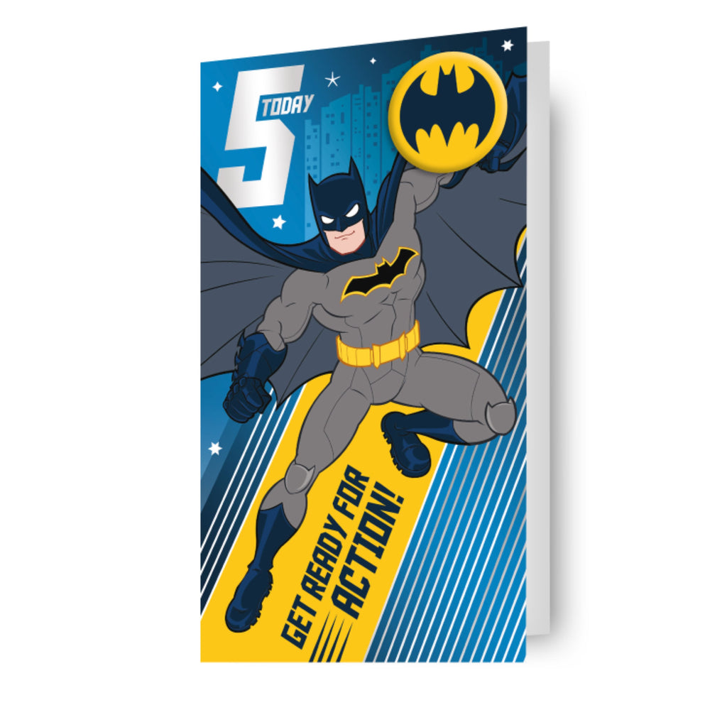 Batman Age 5 Badge Birthday Card