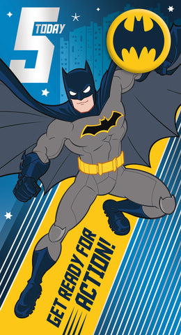 Batman Age 5 Badge Birthday Card