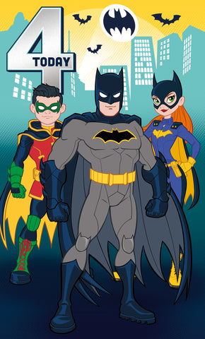 Warner Bros Justice League Age 4 Birthday Card