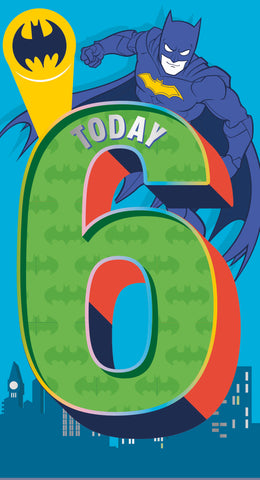 Warner Bros Batman Age 6 Birthday Card