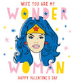 WONDER WOMAN WIFE VALENTINE'S DAY CARD