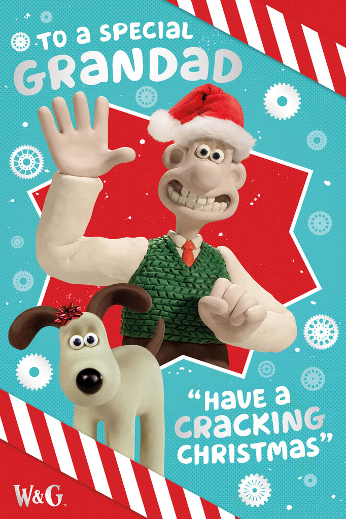 Wallace & Gromit opa kerstkaart