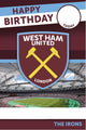 West Ham FC Birthday Card, Personalise with Sticker Sheet