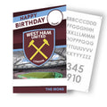 West Ham FC Personalise Birthday Card With Sticker Sheet